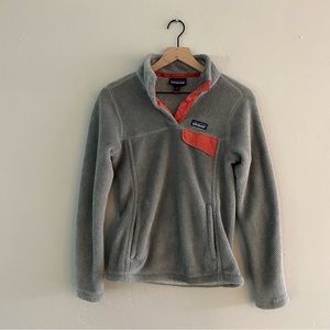 Patagonia Re-Tool Snap-T Pullover Tailored Grey Nickel Aurea Pink